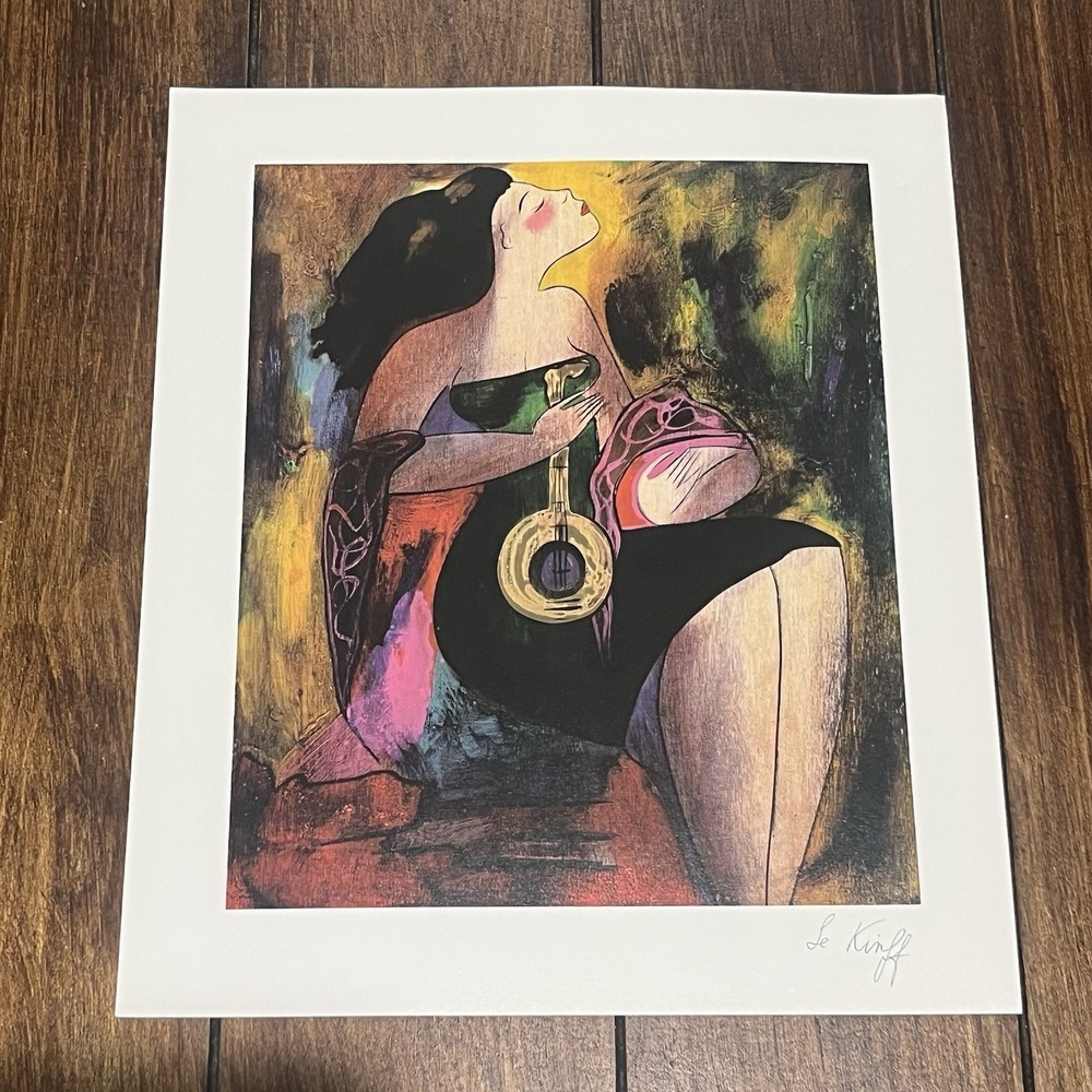 Linda Le Kinff Signed Serigraph Print "Note D'Or"  (Golden Note) 2003 With COA - Picture 3 of 11